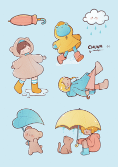 cartela de papel • chuva 1