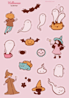 cartela • halloween rosa