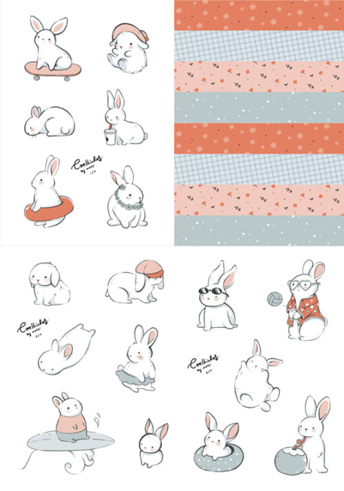 kit de cartelinhas • coelhinhos