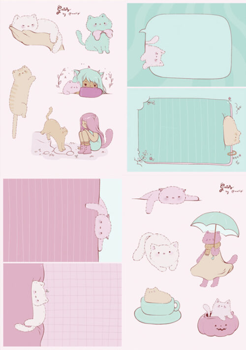 kit de cartelinhas • gatos
